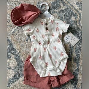 Rachel Zoe White and Red Lobster Onesie